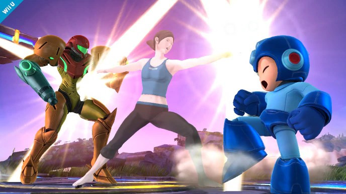 Wii-Fit-Trainer-performing-yoga-pose-in-Smash-Bros