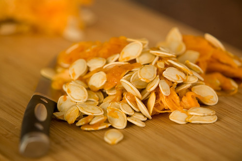 Toasted pumpkin seeds, representing a healthy pumpkin snack after dance activities