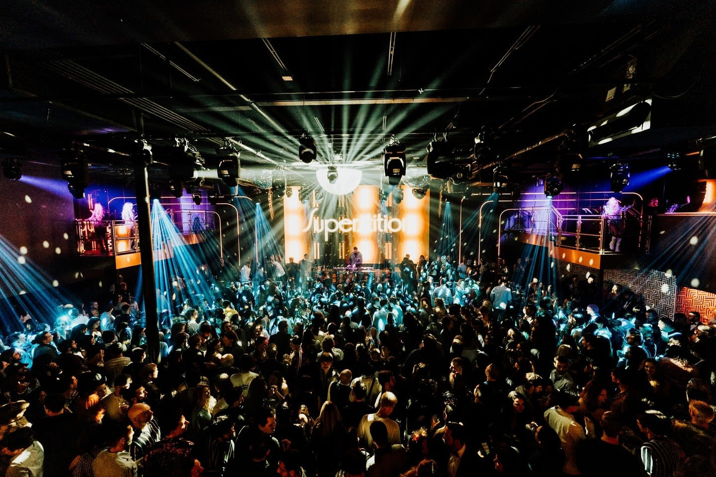 DJ performing at Superstition nightclub in Austin Texas