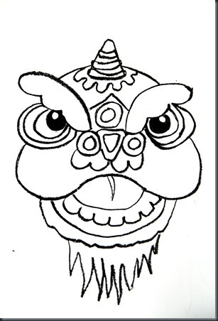 Drawing step eight for a lion, adding semi-circular ears to both sides of the head.