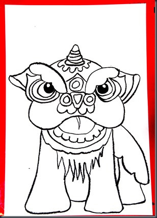 Step ten of the lion dance art project, instructing students to draw fireworks in the background using dots and lines.