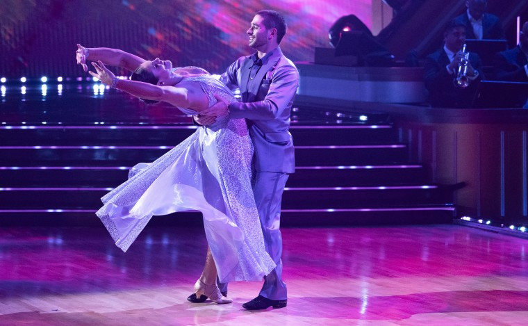 Ilona Maher and Alan Bersten performing together on Dancing with the Stars finale stage