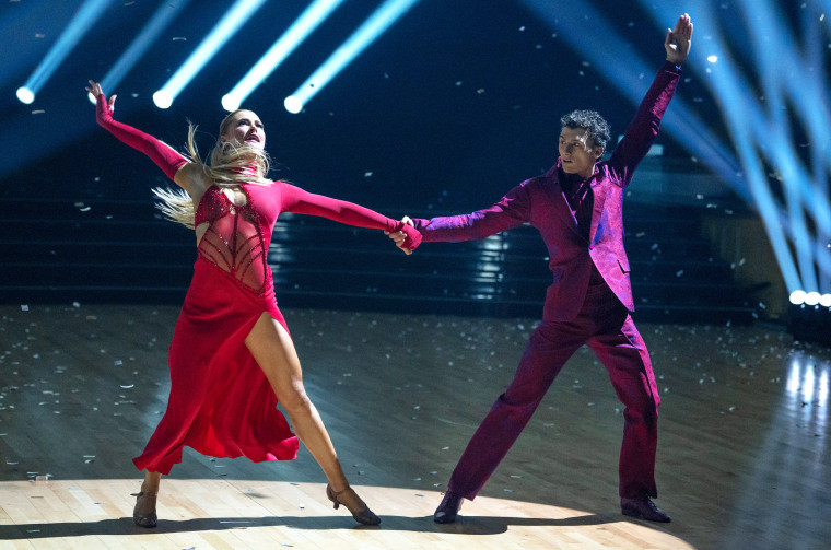 Rylee Arnold and Stephen Nedoroscik showcasing their dance in Dancing with the Stars Season 33 finale