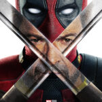 Deadpool and Wolverine poster with sword reflection