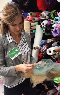 Deborah Searle explores fabrics at Costume Gallery in New Jersey