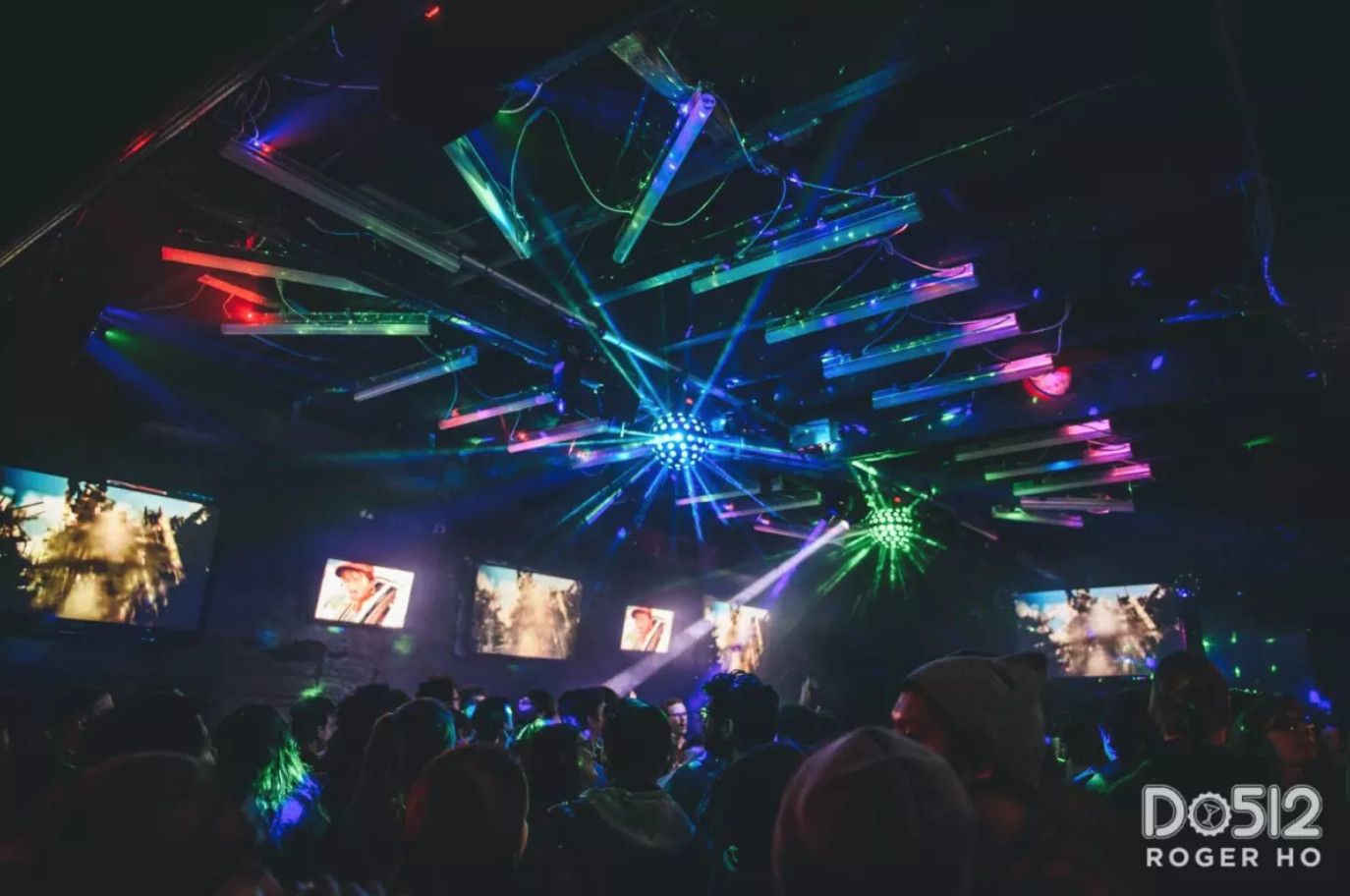 Crowd dancing at Barbarella nightclub in Austin