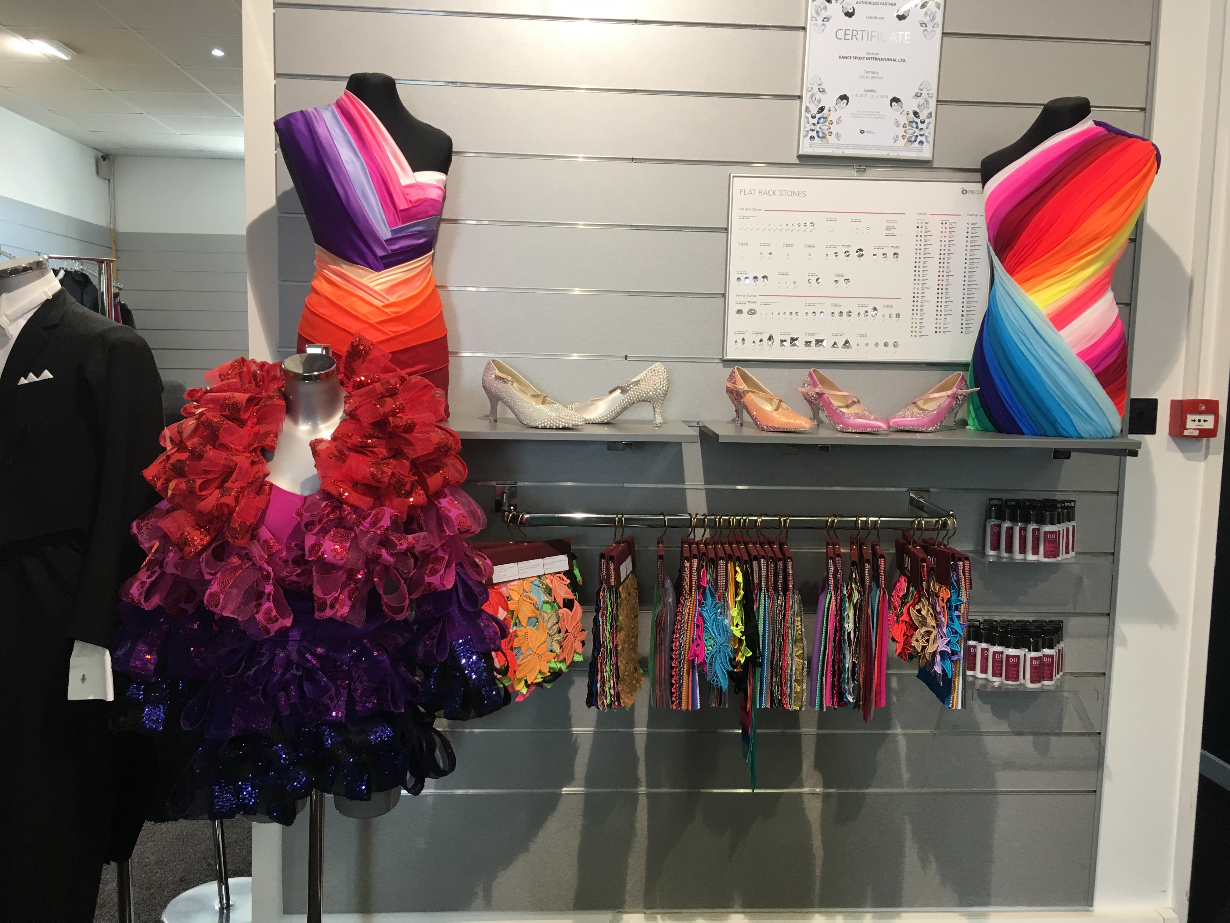 Another view of the fabric selection, emphasizing the richness and diversity of materials used in crafting high-quality dance costumes.