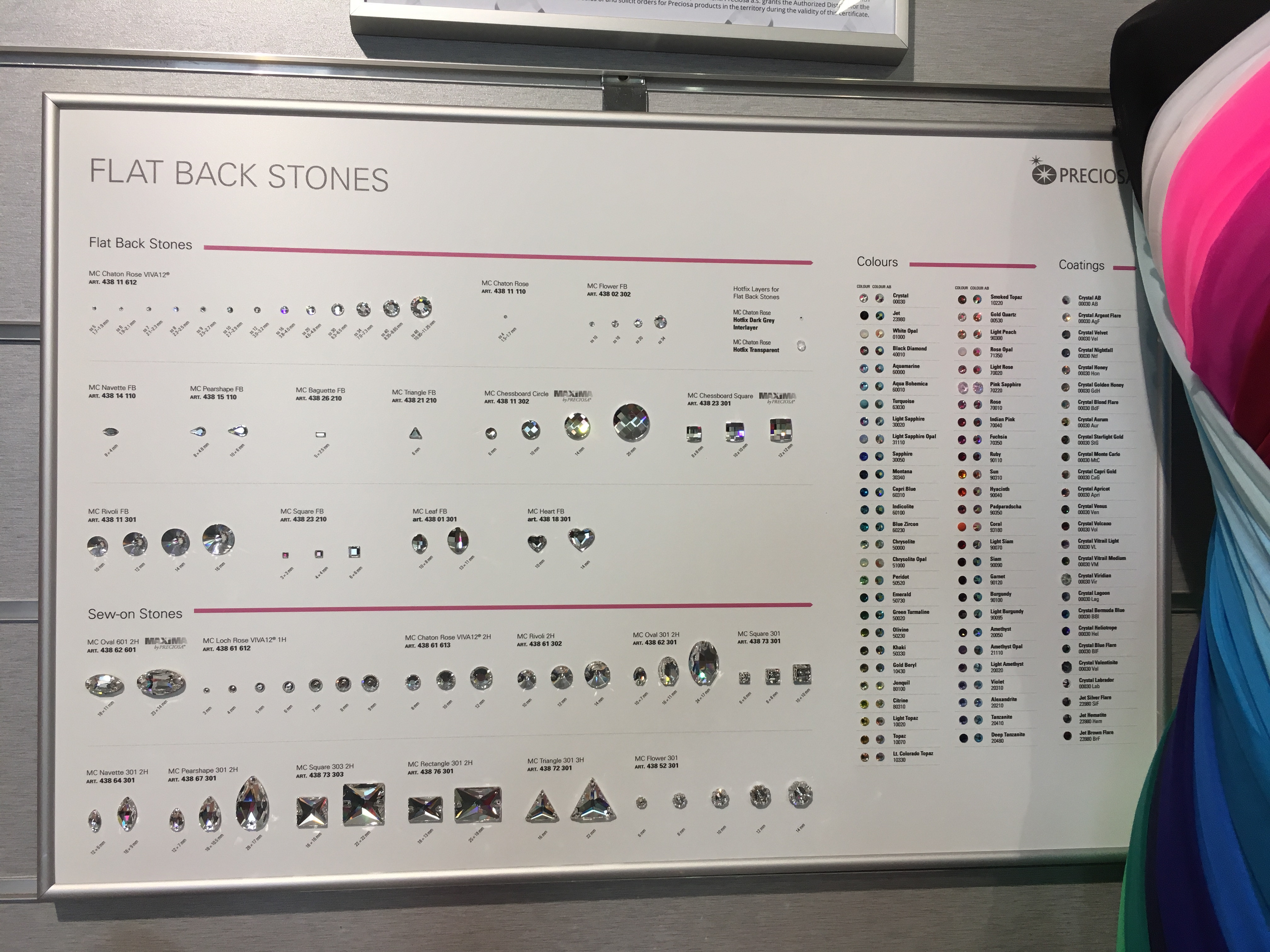 A selection of stones for embellishment, showcasing the sparkling elements that add glamour and visual impact to ballroom and Latin dancing costumes.