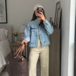 Stylish woman in spring fashion advertising Wantable subscription box for dancing exercise enthusiasts