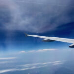 Airplane window seat view