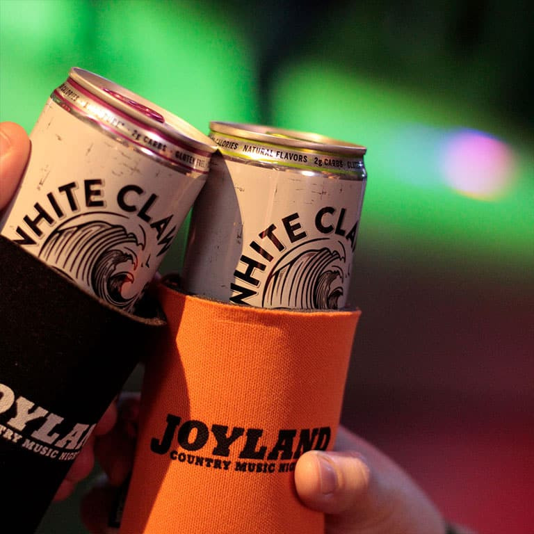 Joyland Sarasota bar area with White Claw beverages