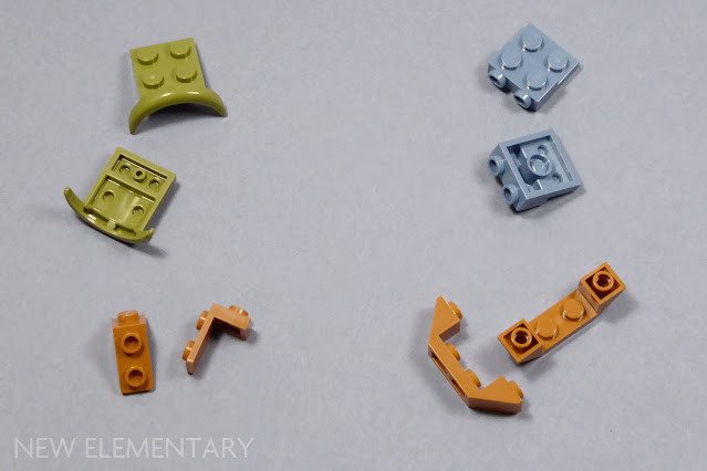 Selection of LEGO pieces included in the Dancing Groot set, highlighting elements available in larger quantities.