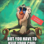 Rafiki meme representing zen and calm for dance moms dealing with stressful dance competition days.