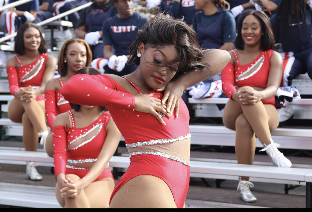Sanaa Davis-McClain, former captain of the Howard University Ooh La La! Dance Line, a prominent figure in majorette dance.