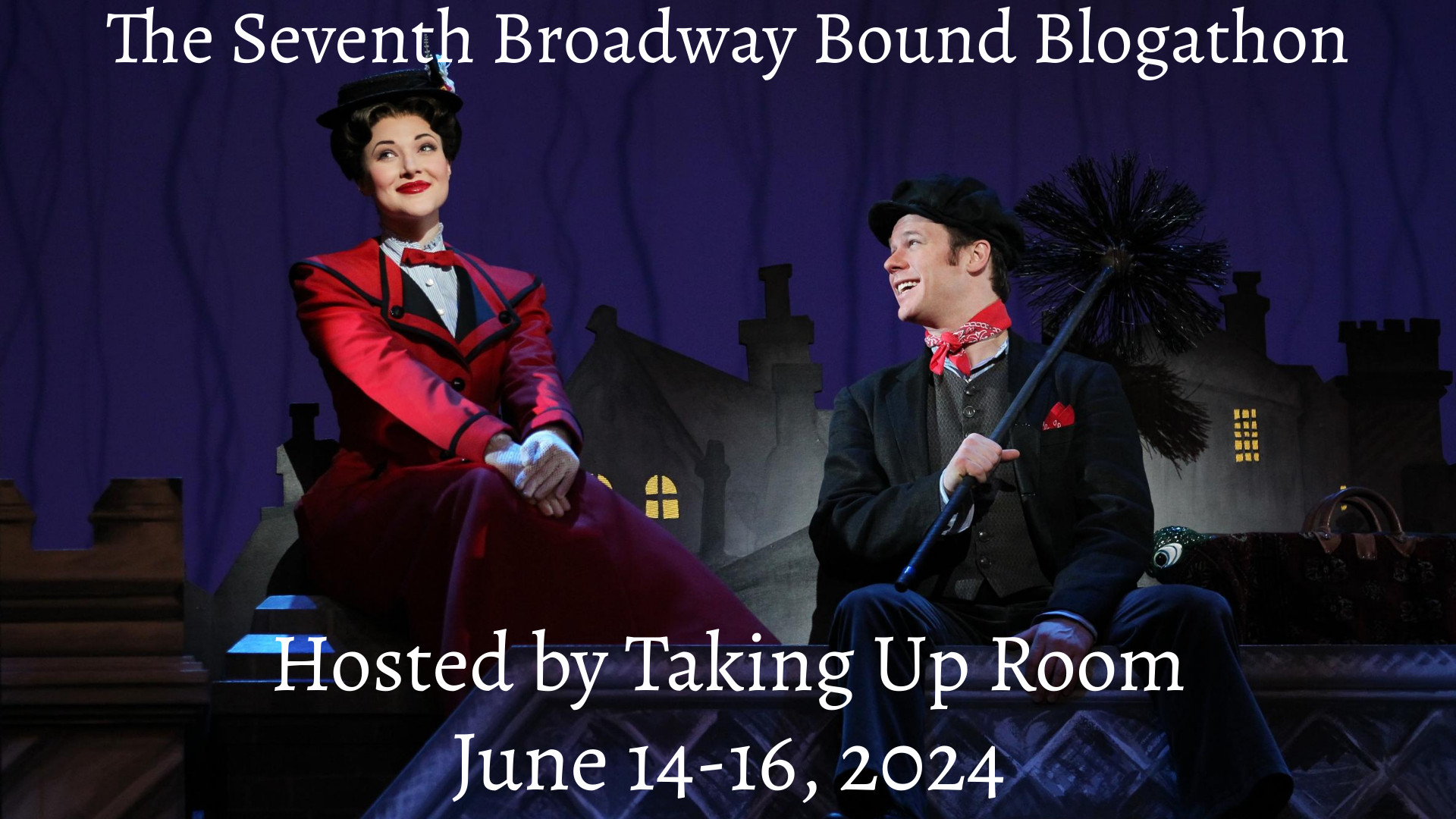 Banner for the 7th Broadway Bound Blogathon, visually linking Broadway and Hollywood, relevant to the discussion of 42nd Street as a film and stage production.