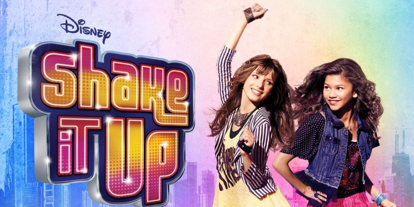 Zendaya and Bella Thorne, the stars of Shake It Up, a popular Disney Channel dance TV show, dancing and striking a pose with vibrant energy. The show launched their careers and is known for its catchy music and youthful dance routines.