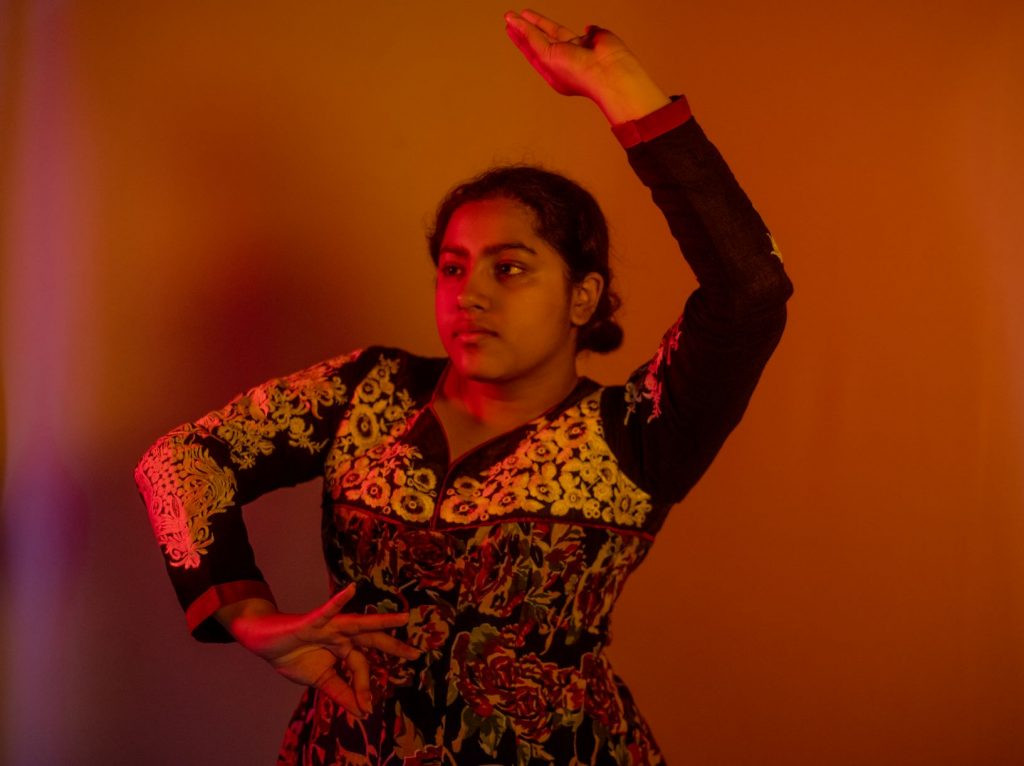 Expressive Kathak performance, illustrating the storytelling aspect of Indian dance through hand gestures.
