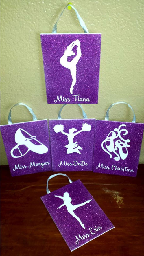 Dance Teacher Gift Idea - Glitter Canvases