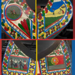 A vira is painted on the bow of a traditional Portuguese watercraft known as a moliceiro