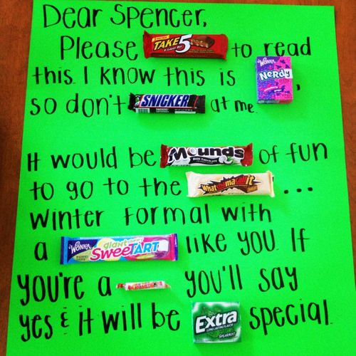 Sadie Hawkins Candy Message Invitation