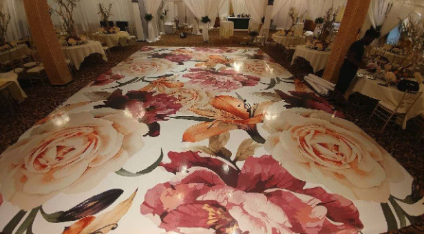 Luxurious Floral Imprint Dance Floor Wrap