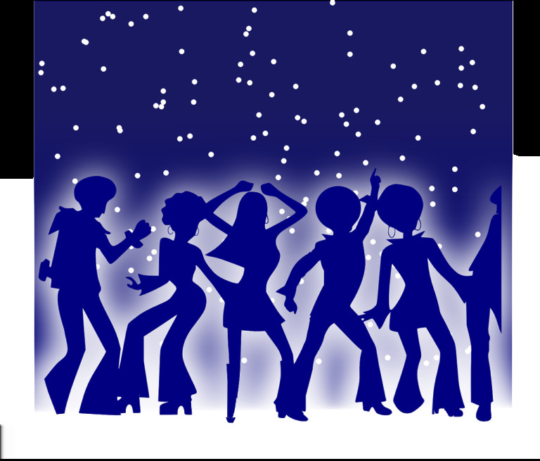 People doing the hokey pokey dance at a party