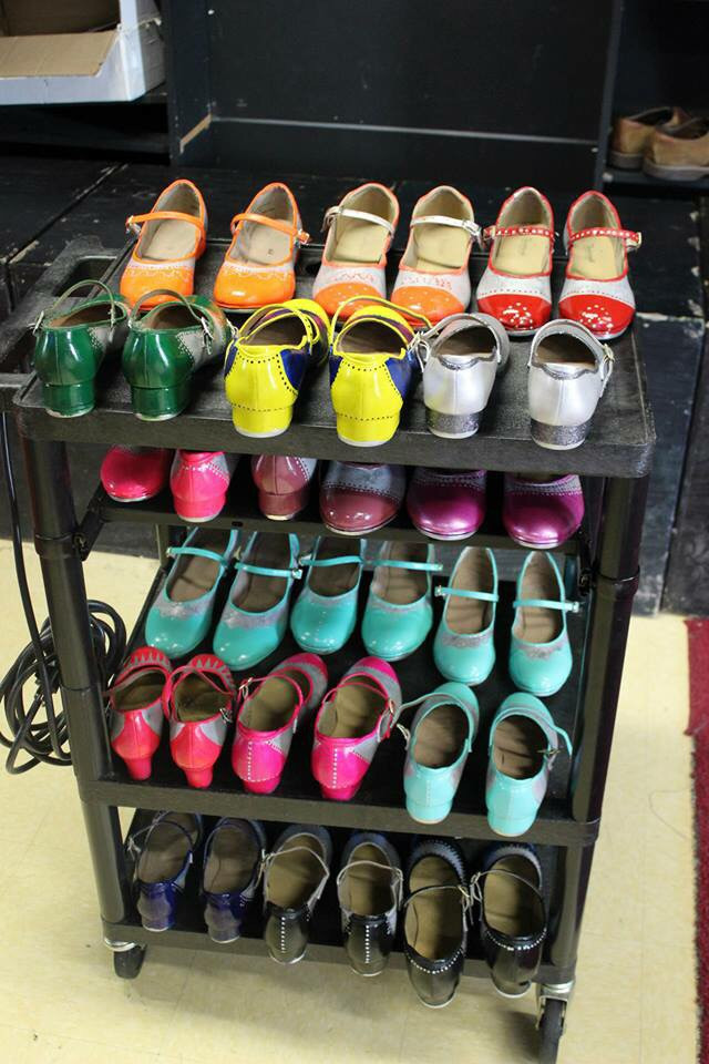 Leather dance shoes painted with intricate designs
