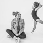 mom watching kid dance