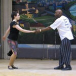 Frankie Manning assisting a swing dance class